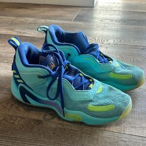 adidas Kids Turquoise and Lime Sneakers